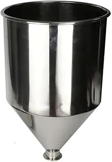 5L Funnel Stainless Steel Sanitary Brewing Beer Hopper Liquid Powder Dosing Feeder Funnel 200mm Capacity 5 litres(B)