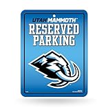 Rico Industries NHL Hockey Utah Mammoth Standard 8.5" x 11" Carbon Fiber Metal Parking Sign - Great for Man Cave, Bed Room, Office, Home Décor