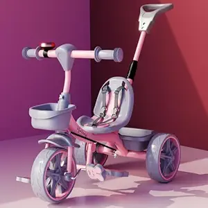Lifelong Trike Cycle for 2-5 Years - Tricycles for Boy & Girl - Baby Cycle for Kids with 3 EVA Wheels, Bell & Basket -Durable Tricycle with Parental Control 30kg Capacity (Pink & Grey)