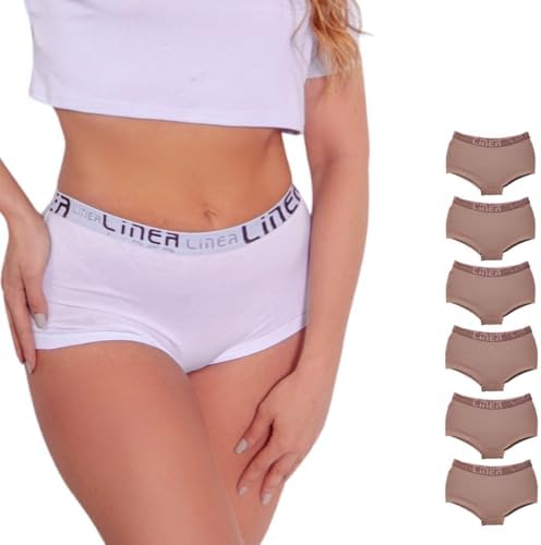 Kit Calcinhas Linea Cueca Boxer Feminina Algodão de Verdade Macia...