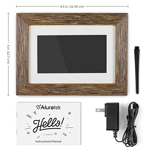 Aluratek 7" Distressed Wood Digital Photo Frame, Auto Slideshow Feature, Usb/Sd/Sdhc Supported, Built-In Clock & Calendar, Easy Setup, Non-Wifi #TOP6