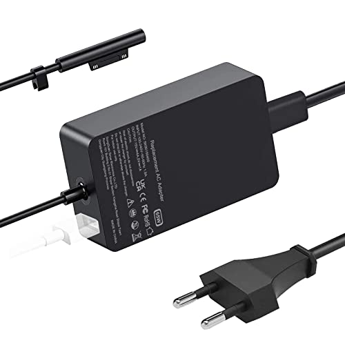 Cargador 65W Surface Pro para Microsoft Surface Pro X/Pro 7/Pro 6/Pro 5/Pro 4/Pro 3 15V 4A Surface Laptop 1/2/3 Surface Go 1/2 Surface Book 4/5 Adaptador Fuente de Alimentación con Puerto USB Cover