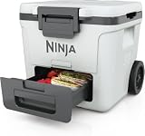 Ninja FrostVault FB230UKWH - Frigorifero termico con ruote, con cassetto integrato per frigorifero e temperatura asciutta, mantiene il ghiaccio per giorni, può contenere fino a 48 lattine, colore: