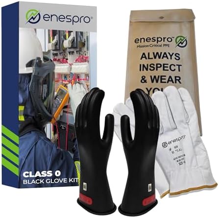 Enespro Class 0 Insulated Electrical Gloves - 1000V AC, 1500