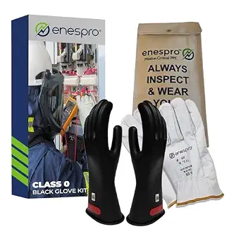 Enespro Class 0 Insulated Electrical Gloves Kit, Size 9