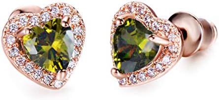 YAZILIND Women 925 Sterling Silver Heart Opal Stud Earrings Birthday Jewelry for Girls