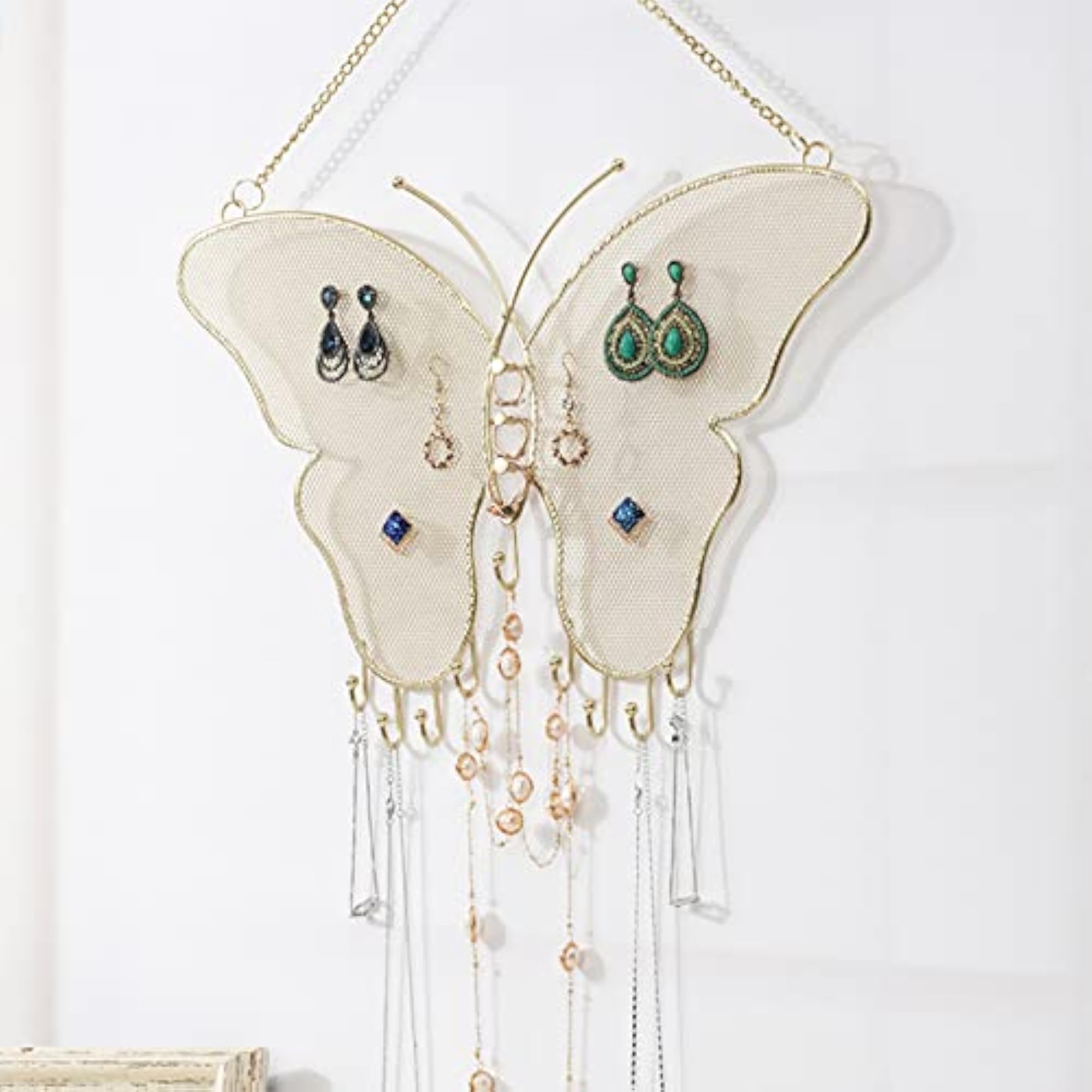 Copper Jewelry Holder Wall-Mounted Display Rack for Girls
