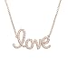 Produktbild Eye Candy Damen-Halskette Collier 925 Sterling Silber Rosegold vergoldet Anhänger Love mit 61 weißen Zirkonia Steinen 46cm ECJ-NL0078