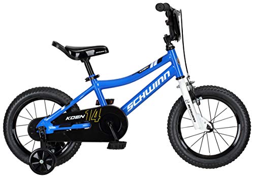 Schwinn Koen & Elm Toddler And Kids Bike, For Girls And Boys, 14-Inch Wheels, Bmx Style, With Saddle Handle, Training Wheels Included, Chain Guard, And Number Plate, Blue #TOP6