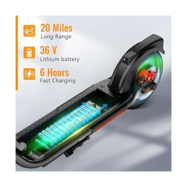 SISIGAD Elektroroller für Erwachsene Zusammenklappbarer, 500 W E-Scooter, 20km/h, 32KM/7,8 Ah or 48KM/10.4 Ah Akku, 10 Zoll Reifen, LED Display, mit App und Dual Brake System (Nein ABE) – Bild 4