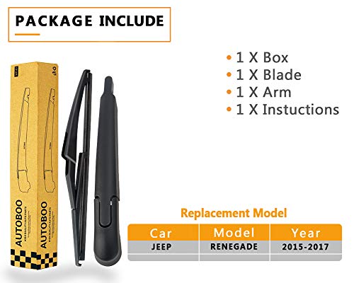 Rear Windshield Wiper Arm Blade Replacement for Jeep Renegade 2015-2021 -High Performance Original Equipment Replacement OE:68256590AA by AUTOBOO - Image 7