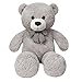 LEIhhdy 120 cm géant en Peluche Ours en Peluche Jouets en Peluche Peluche Douce poupées Ours Oreiller Jouets en Peluche pour Fille Enfants Cadeau d'anniversaire 120 cm Gris