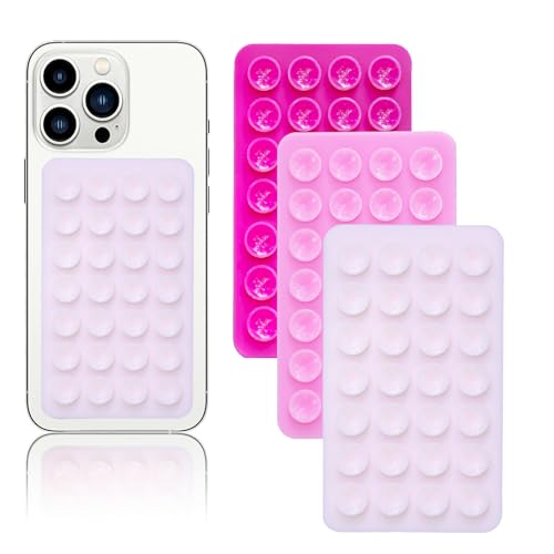 Vilbocr 3PCS beidseitige Silikon-Telefon-Saugpad, Silikon-Saug-Telefon-Fall-Halterung, Freisprecheinrichtung Zubehör Halter für Duschspiegel und Auto Selfie Sticky Griff für Telefon (Pink) Vilbocr 3PCS beidseitige Silikon-Telefon-Saugpad, Silikon-Saug-Telefon-Fall-Halterung, Freisprecheinrichtung Zubehör Halter für Duschspiegel und Auto Selfie Sticky Griff für Telefon (Pink)