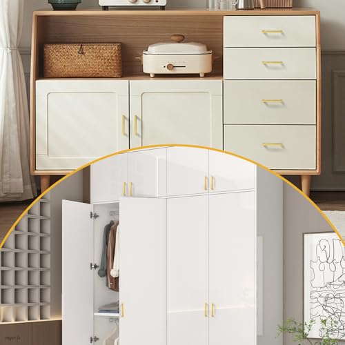 Probrico 128mm Cabinet Pulls Gold Cabinet Handles Stainless Steel Drawer Pulls Cupboard Square Bar Handles Wardrobe Knobs 5 Pack - Image 7