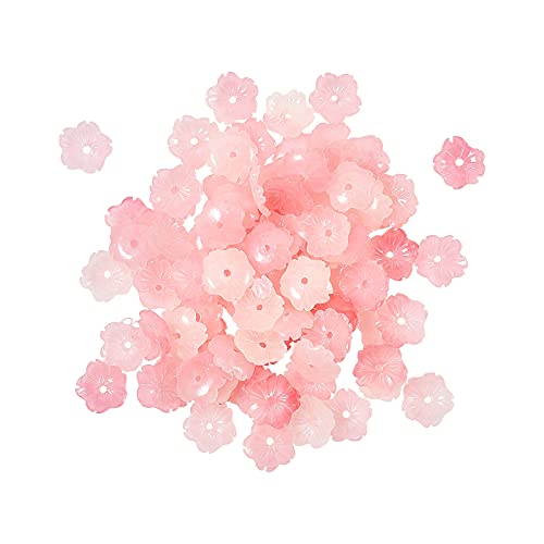 Airssory 100 Pcs Shell Powder Beads Flower Shaped Imitation Gemstones for Jewellery Making DIY Crafts - 10x2.5mm #02