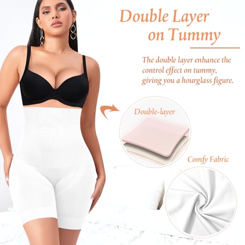 Image of Werena Shapewear Shorts Tummy Control for Women High Waisted Body Shaper Underwear Slimming Slip Shorts Under Dresses