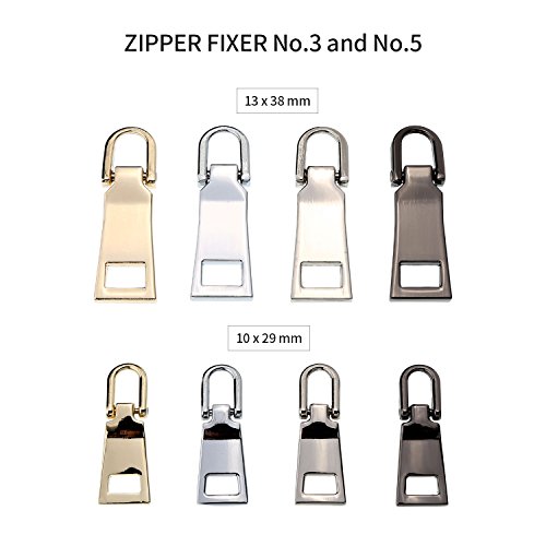 Frienda Zipper Pull Tabs Zip Fixer Replacements For Clothes Bags Diy Crafts, 2 Sizes, 4 Colors (8) #TOP1