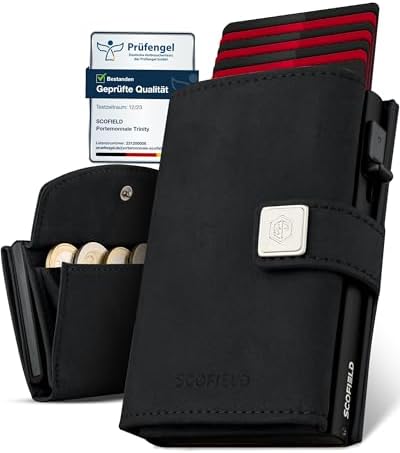 SF SCOFIELD Geldbörse Herren | Portmonee Herren für 11-12 Karten | Geldbeutel RFID Schutz | Portemonnaie | Wallets for Men | Smart Wallet | Kreditkartenetui | Slim Wallet | Kartene