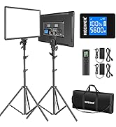 Neewer 90W LED Éclairage vidéo sans Fil 2.4G:Pack de 2 Panneaux LED Bicolores 18 po Dimmable + Su...