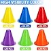 Bekith 120 Pack Indoor Outdoor Agility Mini Sports Cones, 3 Inch Training Marker Cones for Kids, Plastic Traffic Cones for Roller Skating and Skate Practice, 6 Assorted Colors