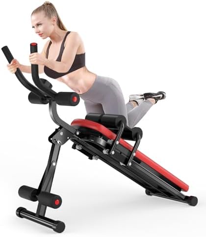 Bigzzia Ab Machine, 5-in-1 Adjustable Ab Workout Bench Core Abdom...