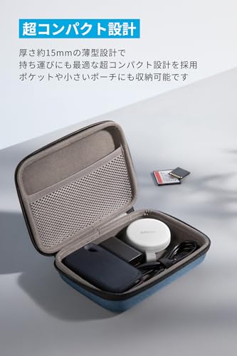 Image of Anker MagGo USB-C Card Reader (3-in-1, 10Gbps) Black USB PD Supported USB-C Port, SD Card Slot, Micro SD Card Slot, High Speed Data Transfer at Up to 10Gbps, Up to 42.5W High Output Pass-Through Rapid