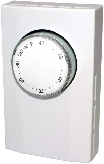 KING K101-C Bi-Metal Cooling Line Voltage Thermostat, 1-Pole, 120-277V, 22 Amp, White