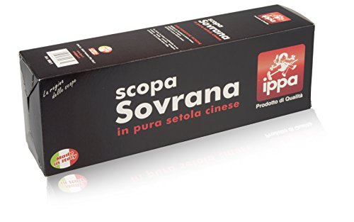 I.P.P.A. Escoba de cerdas Naturales, Marrón y Negro, Unica