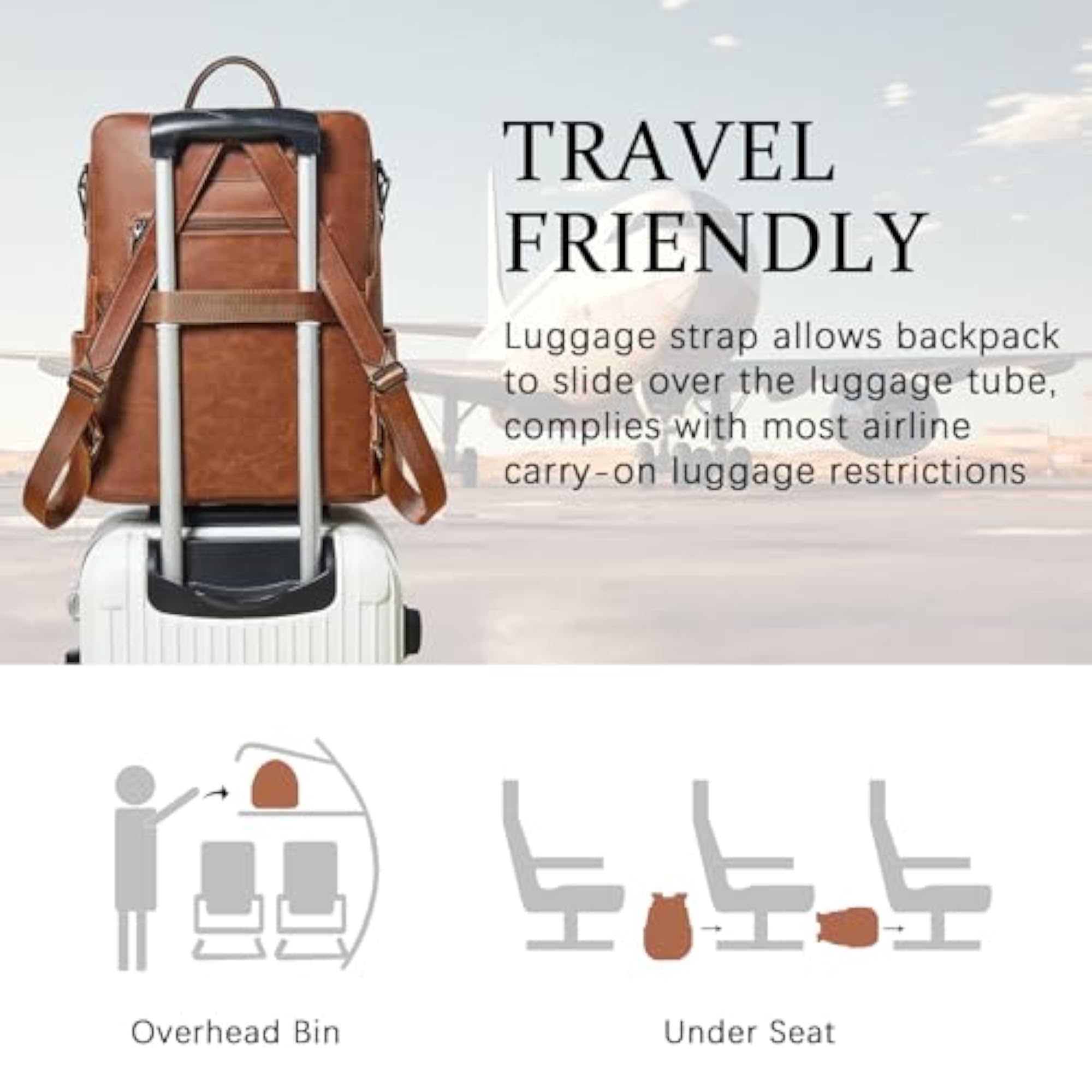 Vegan Leather Laptop Backpack for Women
