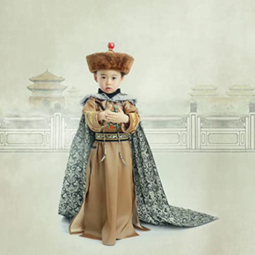 GUOHAPPY Chinese Style Suits,Boys' and Girls' Tang Suits,Embroidery Jumpsuit Chinese Style New Year Outfits â€‹Ancient Chinese Traditional Hanfu Dress Fancy Christmas Party Dres,S,Brass