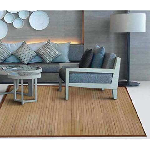TIENDA EURASIA® Alfombra de Bambú - Alfombras Fabricadas en Madera de Bambú Ecológica Cover