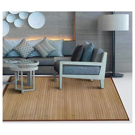 TIENDA EURASIA® Alfombra de Bambú - Alfombras Fabricadas en Madera de Bambú Ecológica - Disponibilidad en 2 Colores - Ideal para Cualquier Estancia del hogar (Natural, 140 X 200 CM)