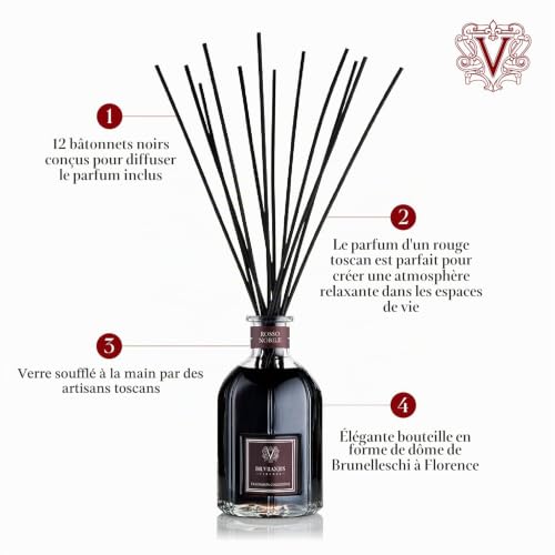 Dr Vranjes – Rosso Nobile 500 ml Diffuseur - Parfum d'ambiance luxe, fabriqué en Italie, parfum principal: Fruité, Pyramide Olfactive: Orange, Fraises et Fruits Rouges, Bois de Bouleau – vue 2