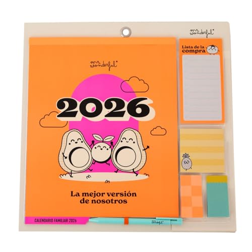 Mr Wonderful - Calendario Familiar 2026 de pared o nevera magnético - La mejor versión de nosotros Mr Wonderful - Calendario Familiar 2026 de pared o nevera magnético - La mejor versión de nosotros