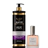Kit Felps Professional Acai Oil Nanoplastia Hair Straightening Treatment Kit, 33.8 fl oz Thermal Sealing System with Celebrate Hair Perfume, 25mL Blueberry Fragrance