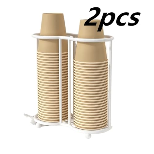 Gobelets en papier bien rangés avec le support maison A2 - 3