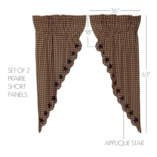 VHC-Brands-Navy-Star-Scalloped-Prairie-Window-Curtains-Short-Panel-Set-of-2-Blue-63x36x18 VHC Brands Navy Star Scalloped Prairie Window Curtains Short Panel Set of 2 Blue 63x36x18