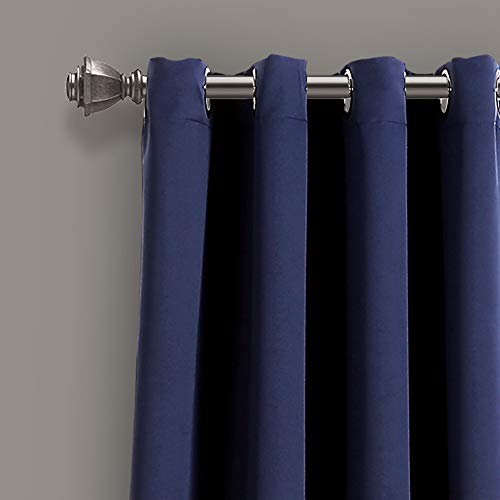 Lush Decor Insulated Grommet Blackout Window Curtain Panels, Pair, 52" W x 95" L, Navy - Classic Modern Design - Chic Window Decor - Long Curtains For Living Room, Bedroom, Or Dining Room by Lush Decor - Image 2