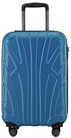 suitline - Handgepäck Hartschalen-Koffer Koffer Trolley Rollkoffer Reisekoffer, TSA, 55 cm, ca. 34 Liter, 100% ABS matt, Cyanblau – Ansicht 2