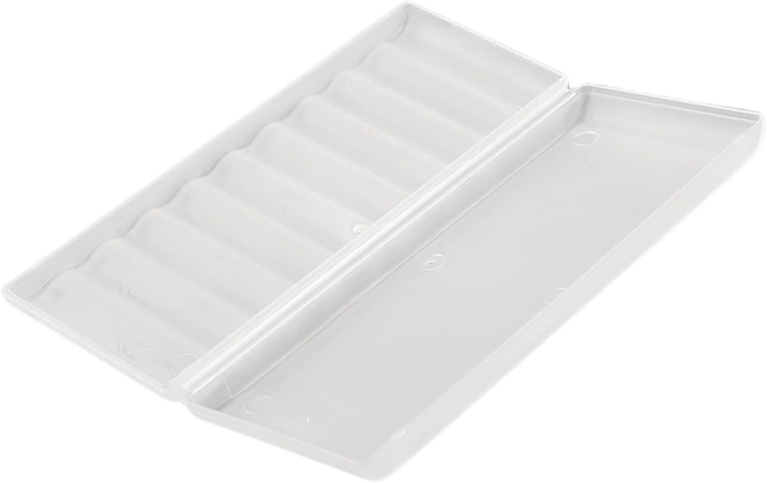 White Pp For Battery Organizer Case Holding Ten Aa Or Aaa Cells Hard Plastic Storage Box With Secure Lid For Tool Kit And Drawer(AA-10 Slots)