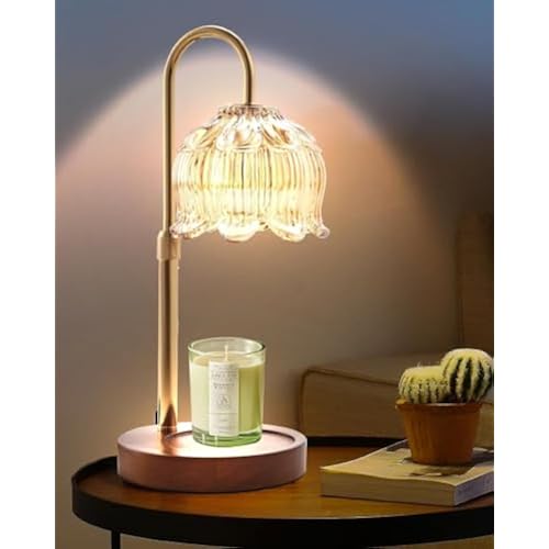 Fragrance Candle Warmer Lamp with 2 Bulbs Electric Candle Warmer with Timer & Dimmer for Home Decor