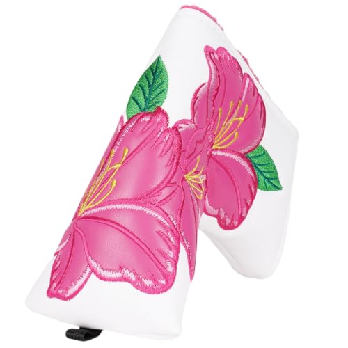 LZFAN Golf DF3 Mallet Putter Cover Golf Club Head Cover Golf Head Cover Driver Flower Embroidery (Blade Putter)