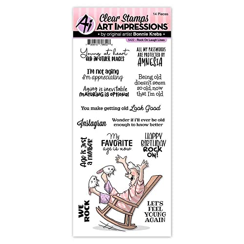 Art Impressions Laugh Lines Clear Stamp-Rock On