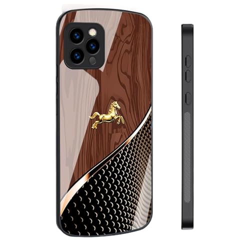 Coque en verre trempé iPhone 14 Pro effet bois équestre chic
