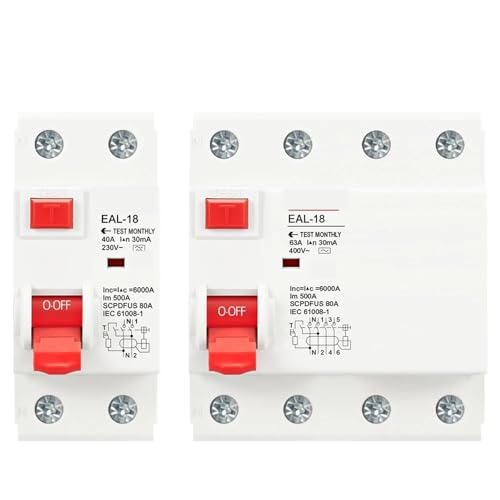Disjoncteur différentiel électromagnétique immunisé type A 6A 100mA contre les fuites