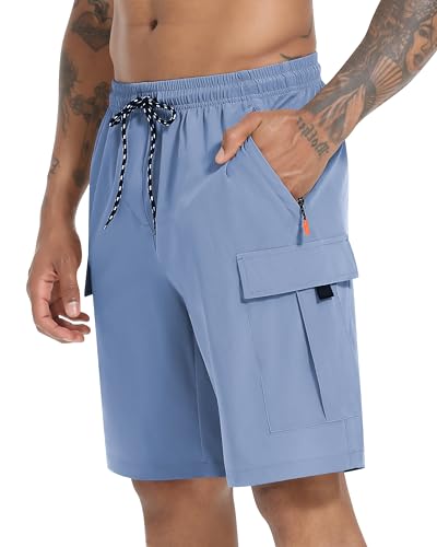Image of Men's Cargo Shorts Quick Dry Lightweight Stretch Hiking Shorts for Men with 5 Pockets No Lining