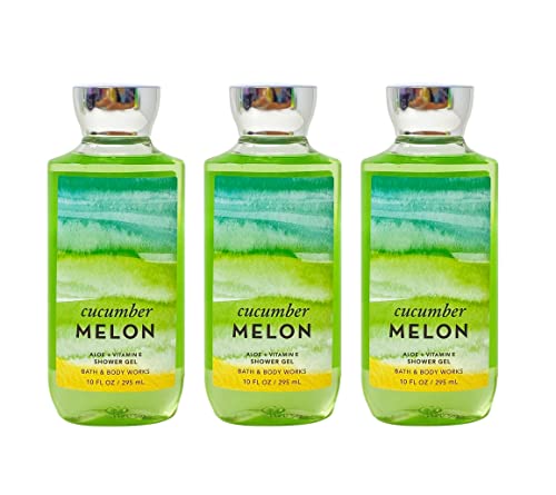 Bath & Body Works Cucumber Melon Aloe + Vitamin E Shower Gel Gift Set - Set of 3