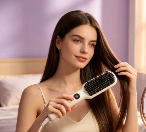 Cepillo alisador de cabello iónico para mujeres miniatura 1