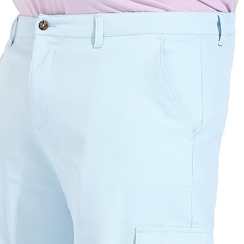 Image of Instafab Plus Men's Cargo Shorts for Casual Wear | 6 Pockets | Plus Size Fit | Button Closure | Cotton Poly Cargo Shorts Crafted with Comfort Fit for Everyday Wear