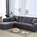 OKJK Sofa überzug Ecksofa, Sofaüberwurf L Form,wasserdicht Elastisch Maschinenwaschbar, Sofabezüge, Für Wohnzimmer Sofa Protector, Bestellen Sie 2 Stück (Grey,2-Seater 145-185cm)